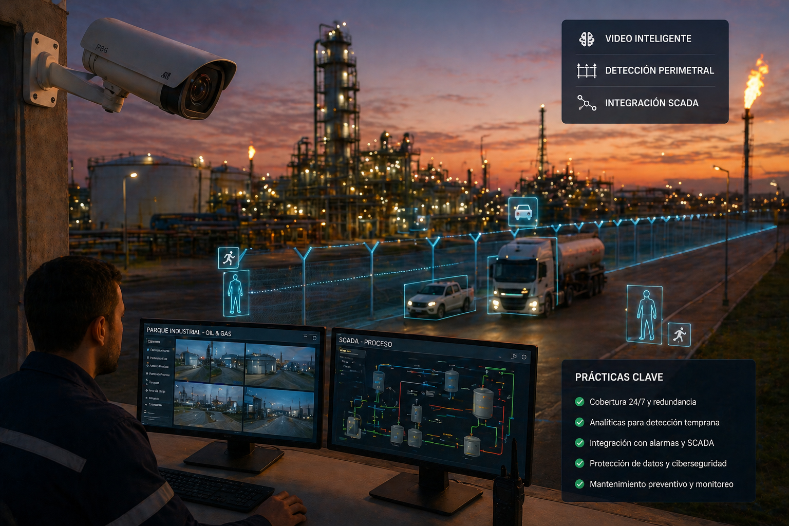 CCTV inteligente para parques industriales en oil & gas