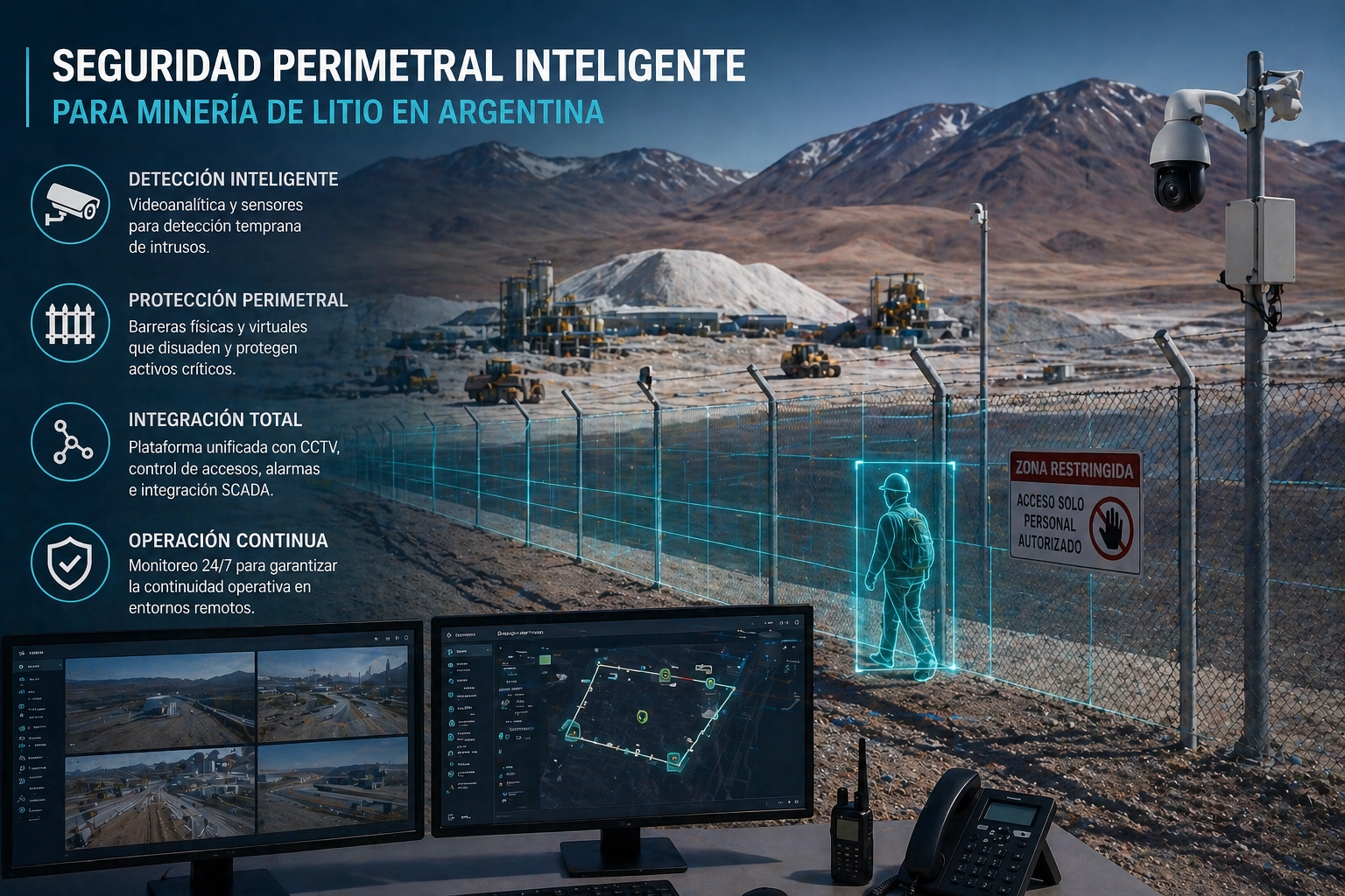 Seguridad perimetral inteligente para minería de litio en Argentina
